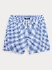 Polo Ralph Lauren Boys Gingham Traveller Black Swim Shorts - Image 1 of 4