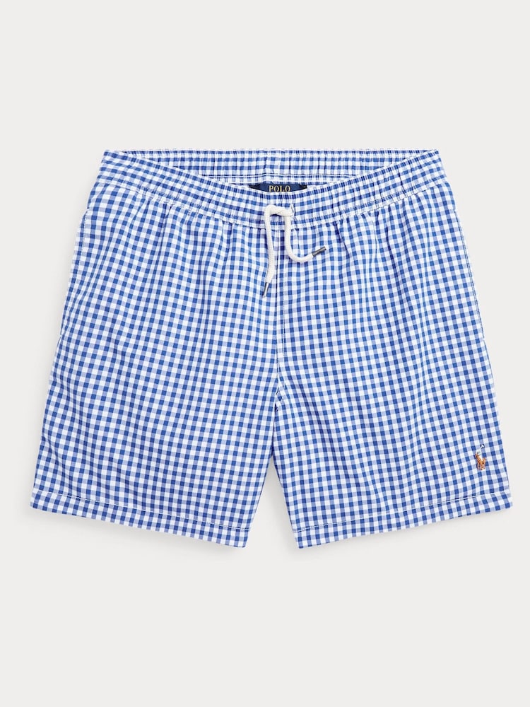 Polo Ralph Lauren Boys Gingham Traveller Black Swim Shorts - Image 1 of 4