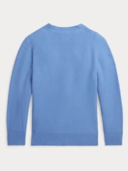 Polo Ralph Lauren Boys Blue Knit Cotton V-Neck Cardigan - Image 2 of 4