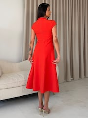 Girl In Mind Orange Amora Midi Dress - Image 2 of 6