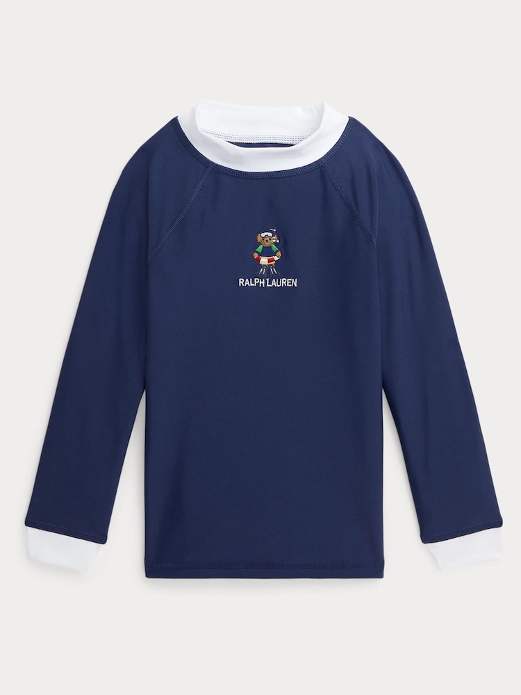 Polo Ralph Lauren Boys Navy Polo Bear Performance Stretch Rash Guard Vest - Image 1 of 4
