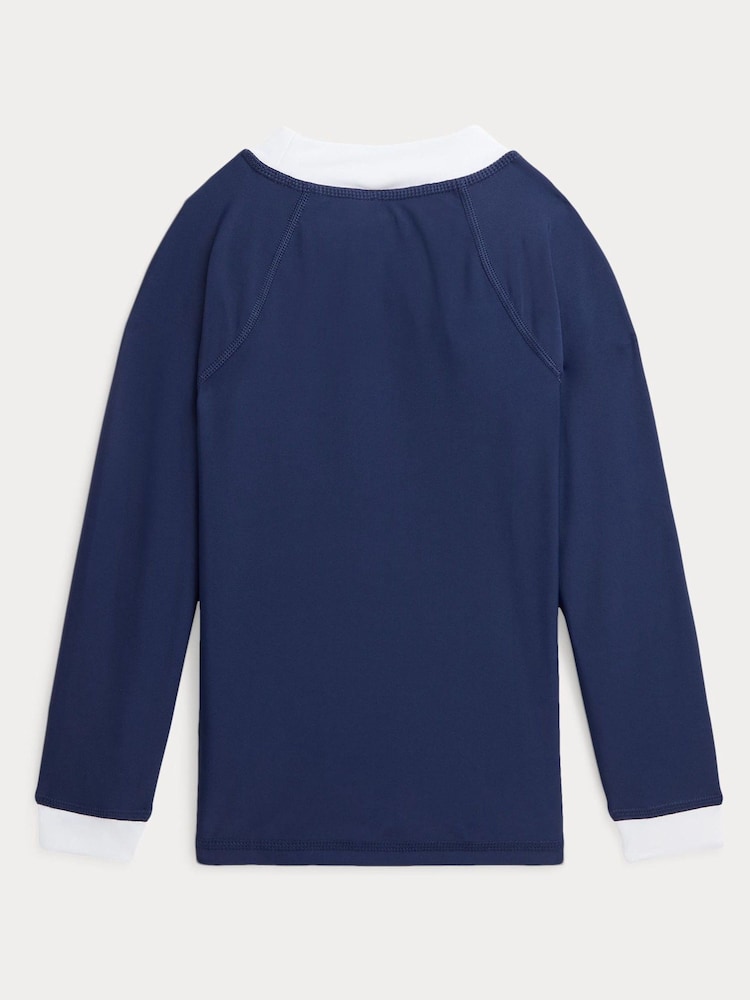 Polo Ralph Lauren Boys Navy Polo Bear Performance Stretch Rash Guard Vest - Image 2 of 4