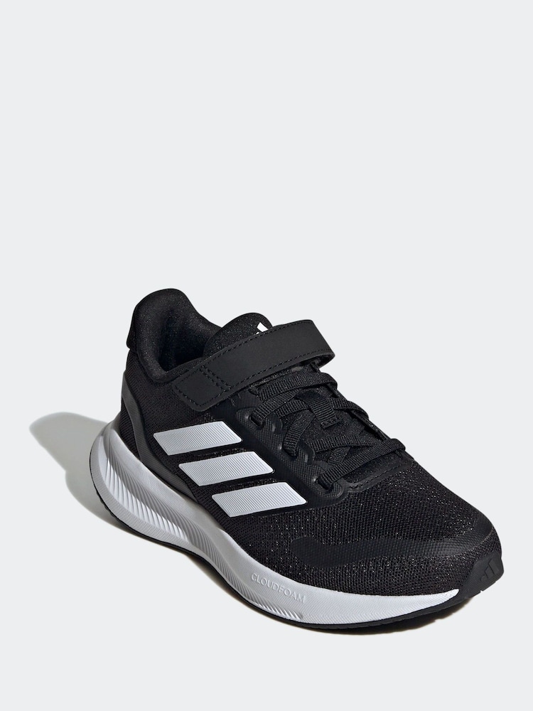 adidas Black/White Kids Runfalcon 5 Trainers - Image 4 of 9