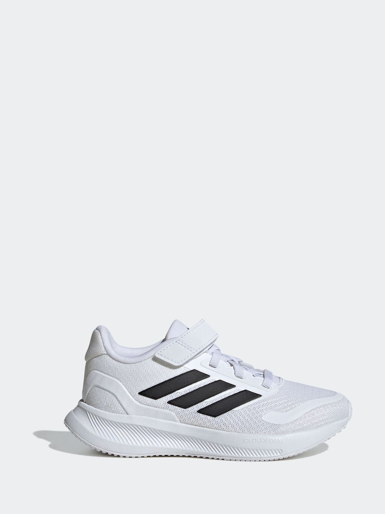 adidas White/Black Kids Runfalcon 5 Trainers - Image 1 of 9