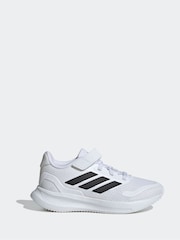 adidas White/Black Kids Runfalcon 5 Trainers - Image 3 of 9