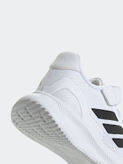 adidas White/Black Kids Runfalcon 5 Trainers - Image 8 of 9