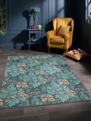 Laurence Llewelyn-Bowen Teal Hedgerovia Washable Flat Weave Rug - Image 1 of 6