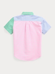 Polo Ralph Lauren Boys Blue Gingham Oxford Short Sleeve Fun Shirt - Image 3 of 4