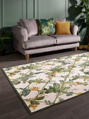 Laurence Llewelyn-Bowen White Cotswold Fantasia Washable Flat Weave Rug - Image 1 of 6