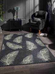 Laurence Llewelyn-Bowen Black/Gold Dandy Washable Flat Weave Rug - Image 1 of 6