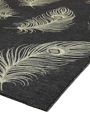 Laurence Llewelyn-Bowen Black/Gold Dandy Washable Flat Weave Rug - Image 5 of 6