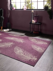 Laurence Llewelyn-Bowen Wine/Gold Dandy Washable Flat Weave Rug - Image 2 of 6