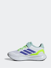 adidas White/Blue Kids Runfalcon 5 Trainers - Image 4 of 9