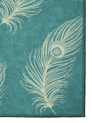 Laurence Llewelyn-Bowen Teal/Gold Dandy Washable Flat Weave Rug - Image 4 of 6