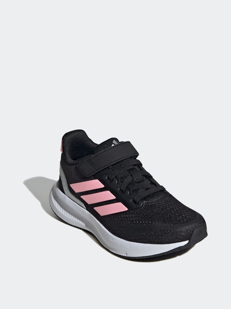adidas Black/Pink Kids Runfalcon 5 Trainers - Image 4 of 10