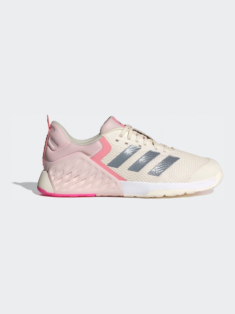 adidas Cream/Pink Dropset 3 Trainers - Image 1 of 9