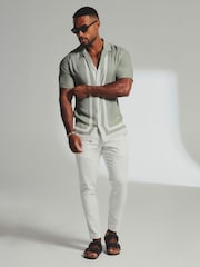 Tailored Athlete Green Muscle Fit Colour Block Border Shirt - Image 6 of 7