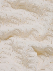 Tailored Athlete Cream Muscle Fit Pointelle Knitted Open Collar Polo Shirt - Image 6 of 6