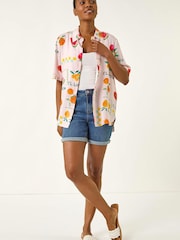Roman Pink Fruit Print Collared Shirt - Image 2 of 5