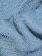 Tailored Athlete Blue Muscle Fit Textured Cuban Collar Shirt - Image 4 of 4
