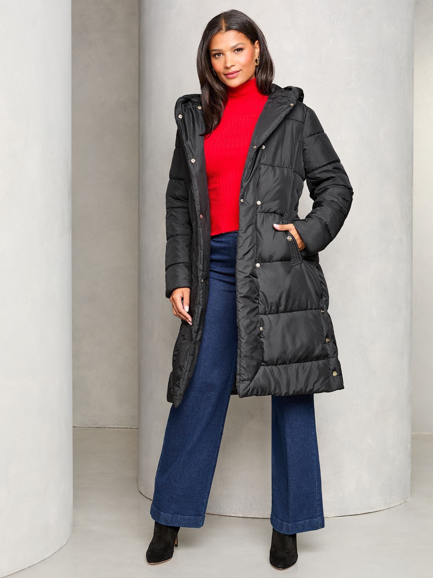 Buy Lipsy Black Shower Resistant Belted Padded Coat from the Next UK online shop