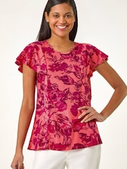 Roman Pink Angel Frill Sleeve T-Shirt - Image 4 of 5