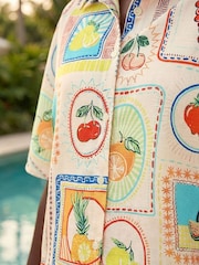 Roman White Fruit Print Button Through Shirt - Image 4 of 5