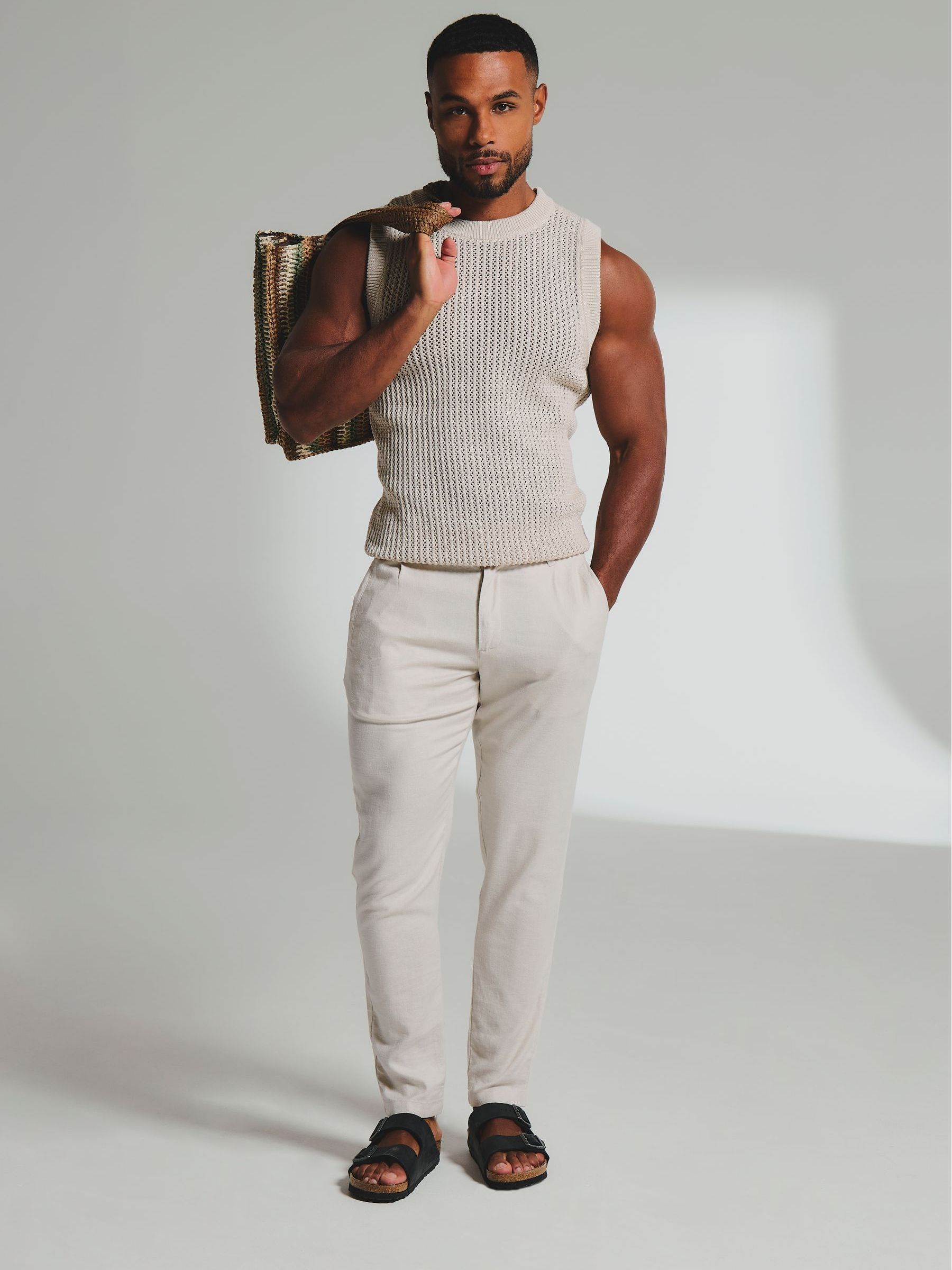 Buy Tailored Athlete Natural Muscle Fit Crochet Knitted Vest from