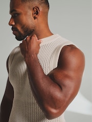 Tailored Athlete Muscle Fit Crochet Knitted Vest - Imagen 4 de 5
