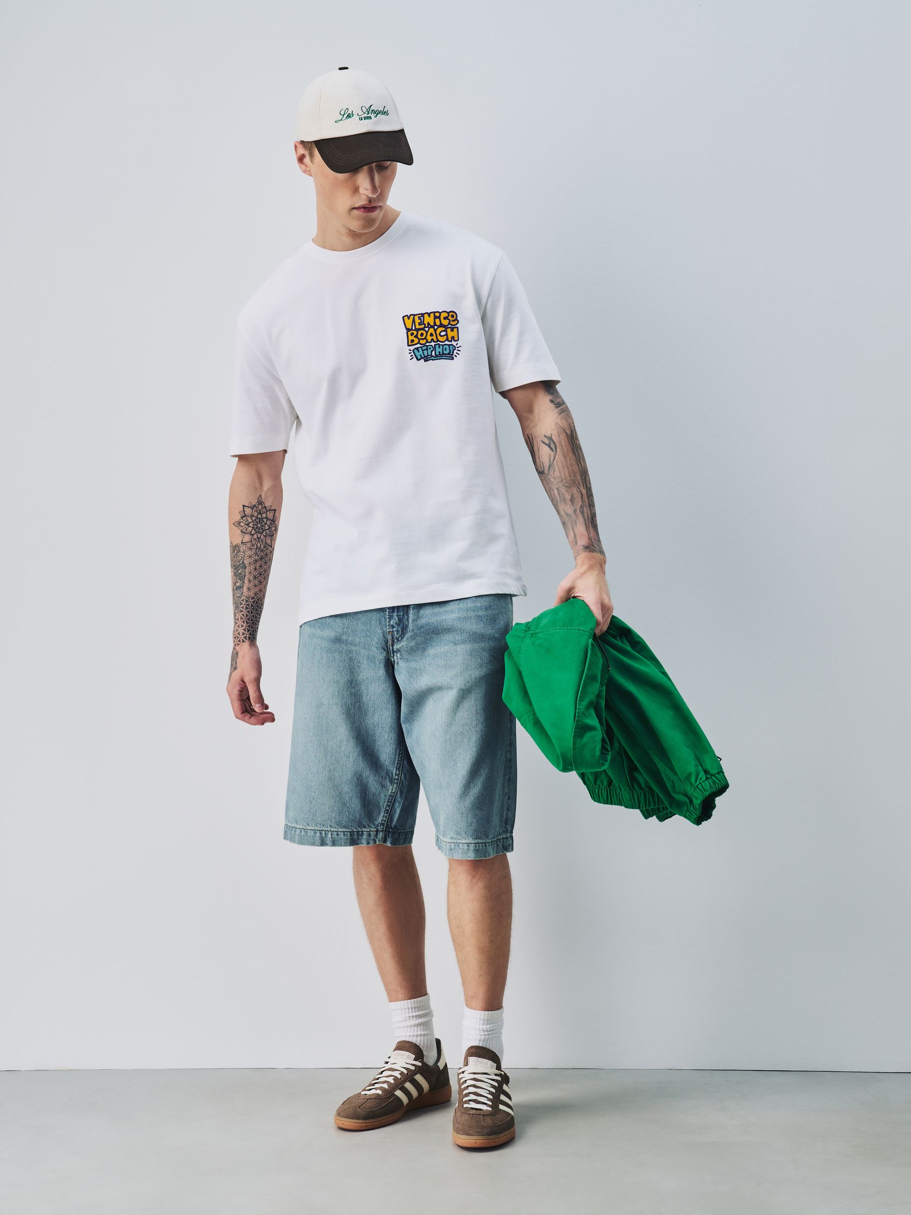 Buy White Venice Beach Relaxed Fit Graphic Print Heavy Weight T