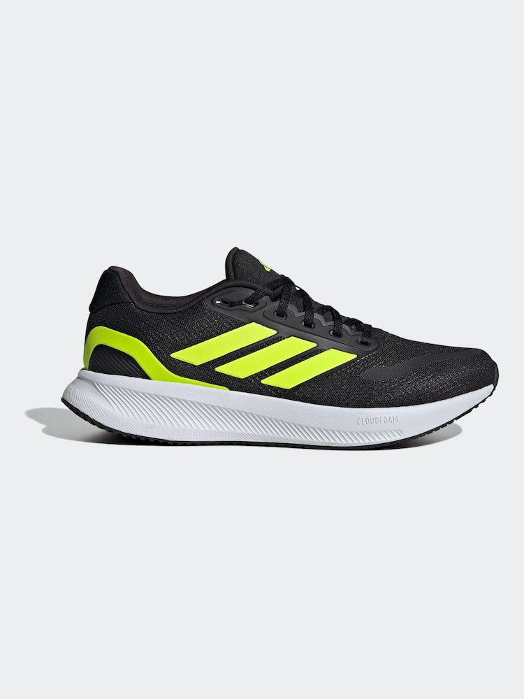 adidas Black/Yellow Runfalcon 5 Running Trainers - Image 1 of 9