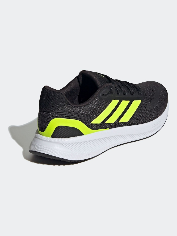 adidas Black/Yellow Runfalcon 5 Running Trainers - Image 2 of 9