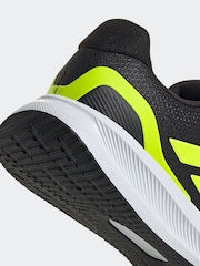 adidas Black/Yellow Runfalcon 5 Running Trainers - Image 3 of 9
