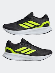 adidas Black/Yellow Runfalcon 5 Running Trainers - Image 4 of 9