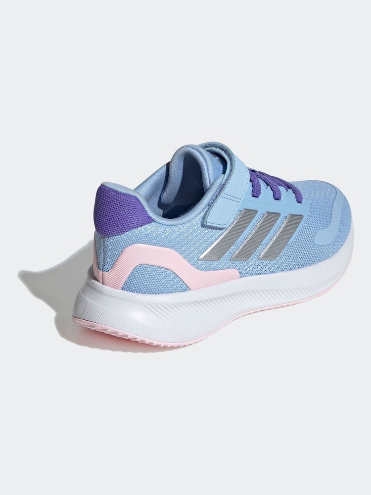adidas Blue/Pink Kids Runfalcon 5 Trainers - Image 2 of 9