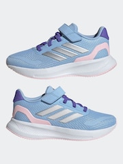 adidas Blue/Pink Kids Runfalcon 5 Trainers - Image 6 of 9