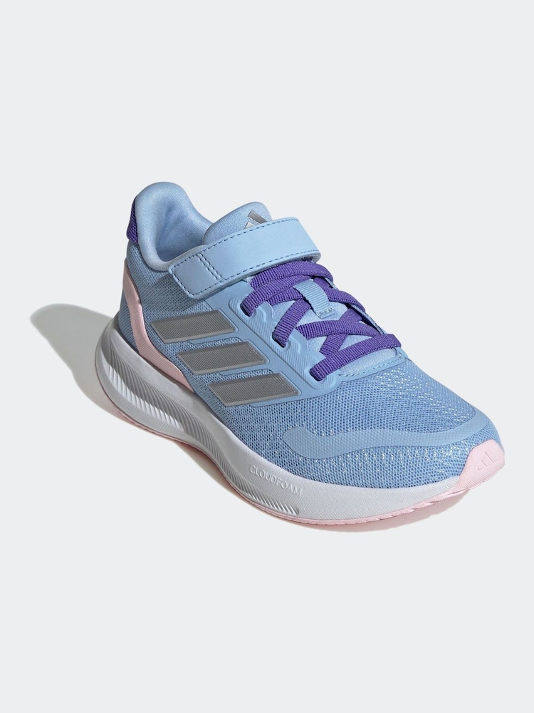 adidas Blue/Pink Kids Runfalcon 5 Trainers - Image 9 of 9