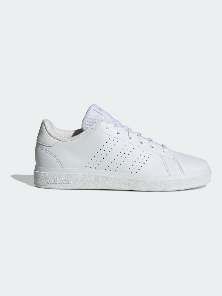 adidas White Ecru Kids Advantage Base 2.0 Trainers - Image 1 of 8