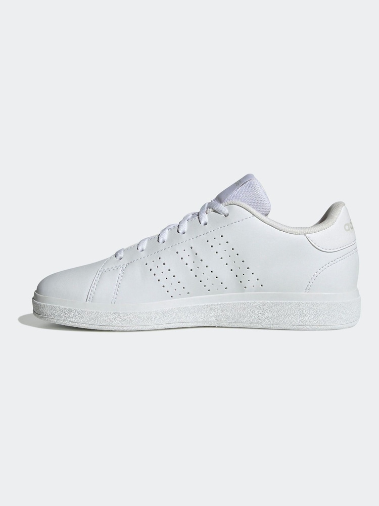 adidas White Ecru Kids Advantage Base 2.0 Trainers - Image 2 of 8