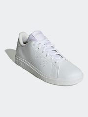 adidas White Ecru Kids Advantage Base 2.0 Trainers - Image 6 of 8