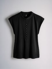The Set 3 Pack Mandarin Collar Shirts Black/Cream/Brown - Image 7 of 10