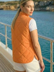 Roman Orange Diamond Quilted Funnel Neck Gilet - Image 2 of 4