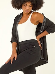 Roman Black Shape Cotton Blend Stretch Denim Leggings - Image 1 of 5