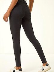 Roman Black Shape Cotton Blend Stretch Denim Leggings - Image 3 of 5