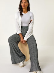 Roman Black Spot Print Wide Leg Trousers - Image 1 of 5