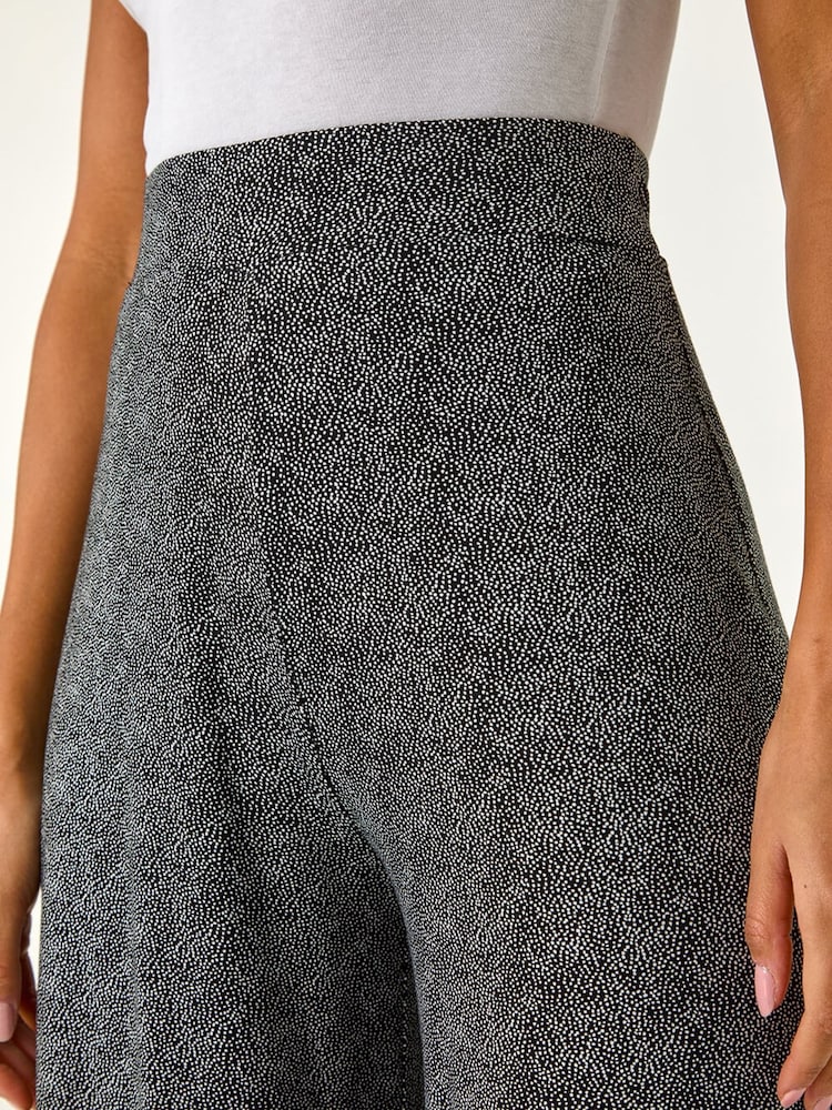 Roman Black Spot Print Wide Leg Trousers - Image 5 of 5