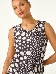 Roman Black Spotted Print Asymmetric Vest Top - Image 4 of 5