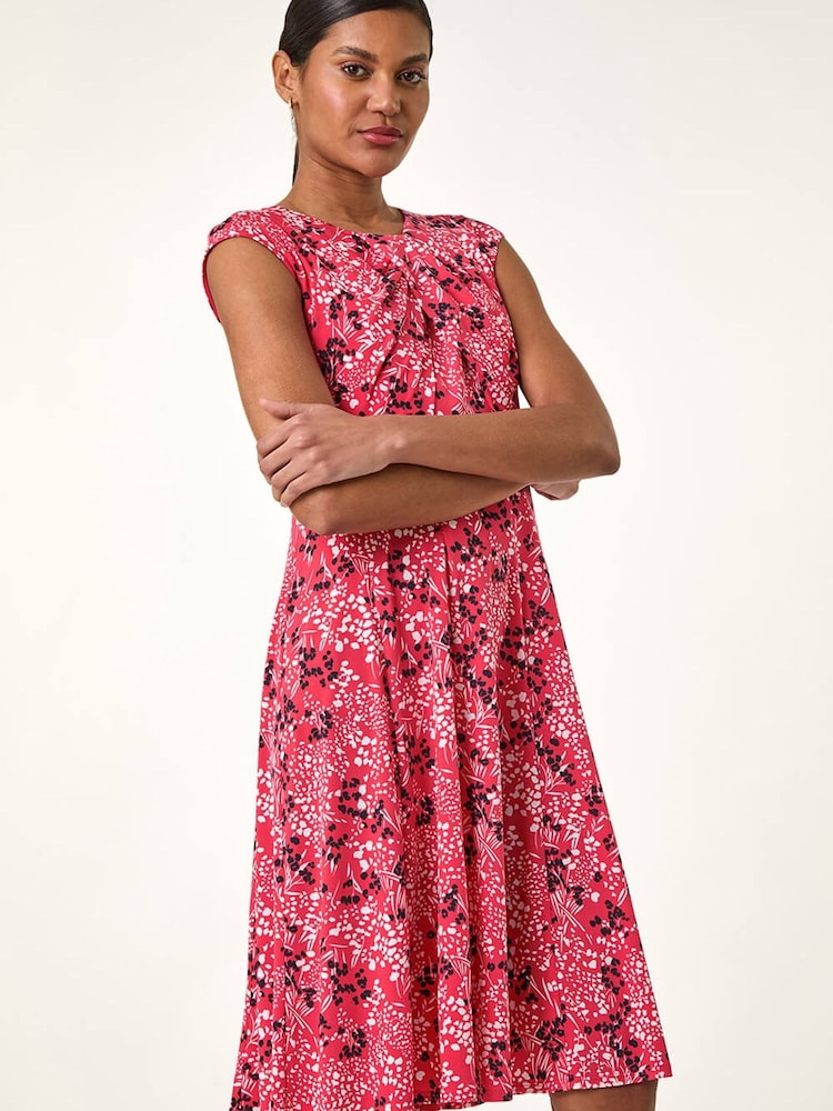 Roman Pink Ditsy Floral Keyhole Twist Dress - Image 2 of 5
