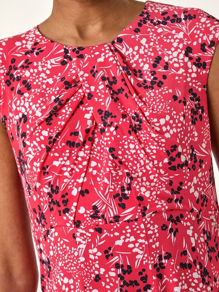 Roman Pink Ditsy Floral Keyhole Twist Dress - Image 5 of 5