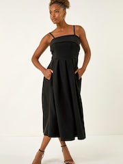 Roman Black Bardot Scuba Midi Dress - Image 2 of 5